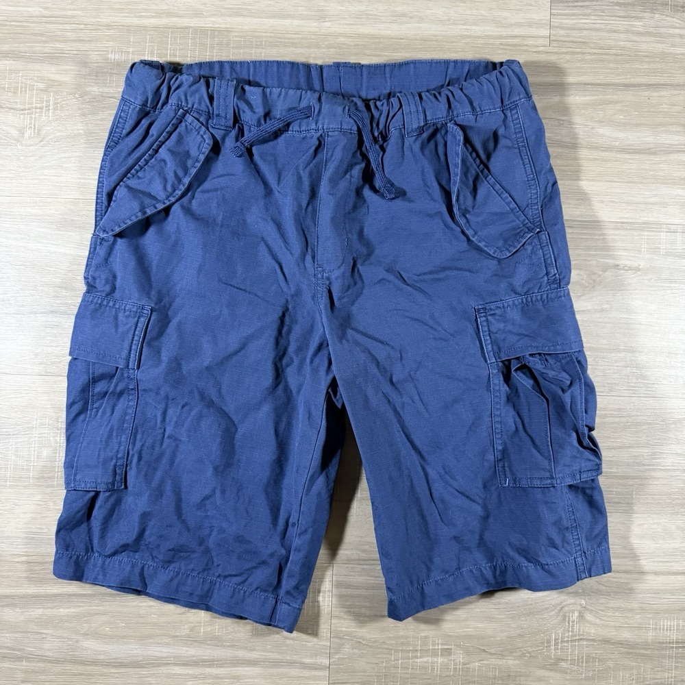 Ralph Lauren Polo Boys Summer Cotton Ripstop Cargo Shorts Size 20 Blue Pony